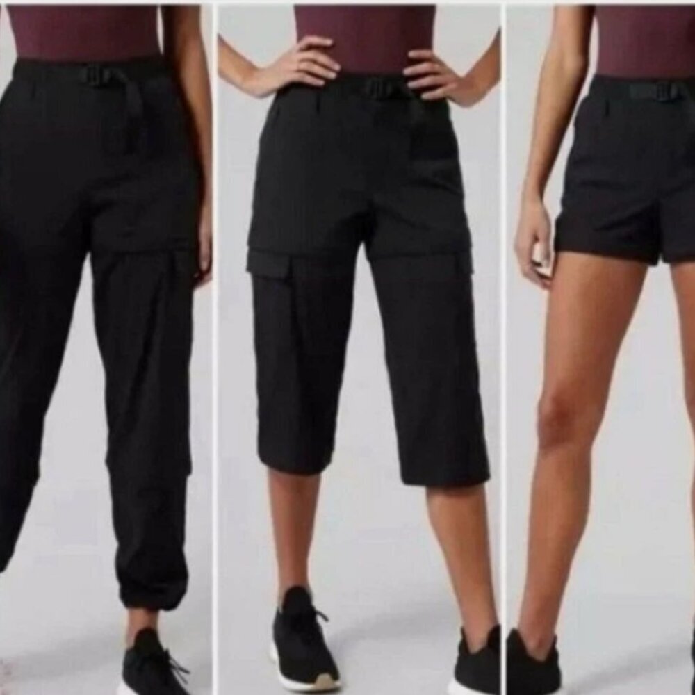 Athleta Trekkie convertible hike pants to‎ shorts black 10T women